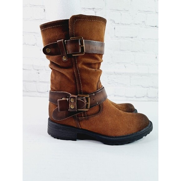 Earth Shoes - EARTH Everwood- Brown Leather Suede Boot  - Mid Calf-  Size 6.5B Womens NWT